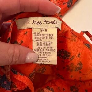 Vintage Free People Orange Floral Dress